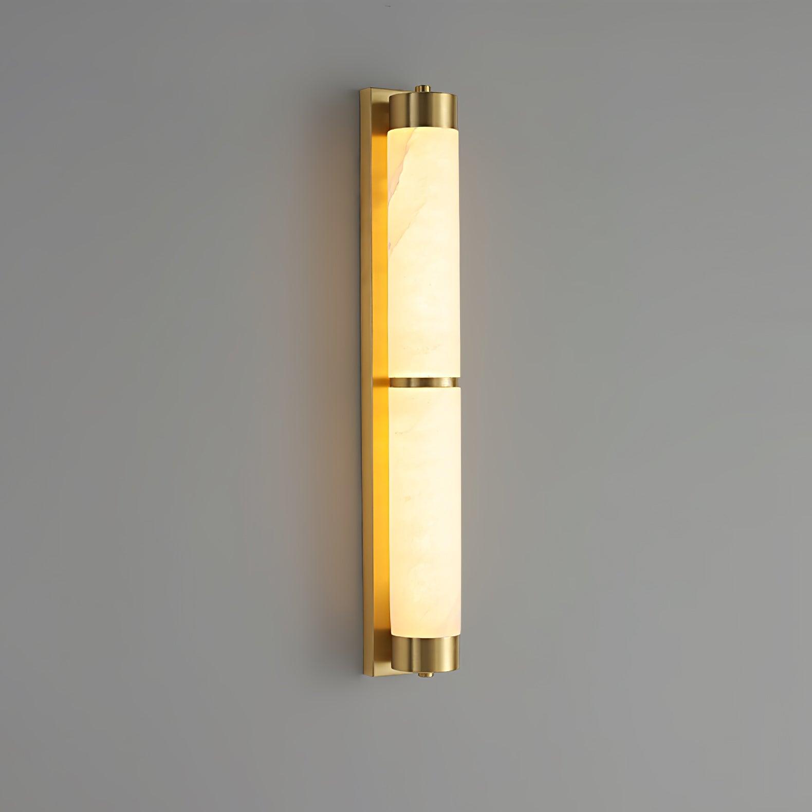 Cylindra Alabaster Brass Wall Light