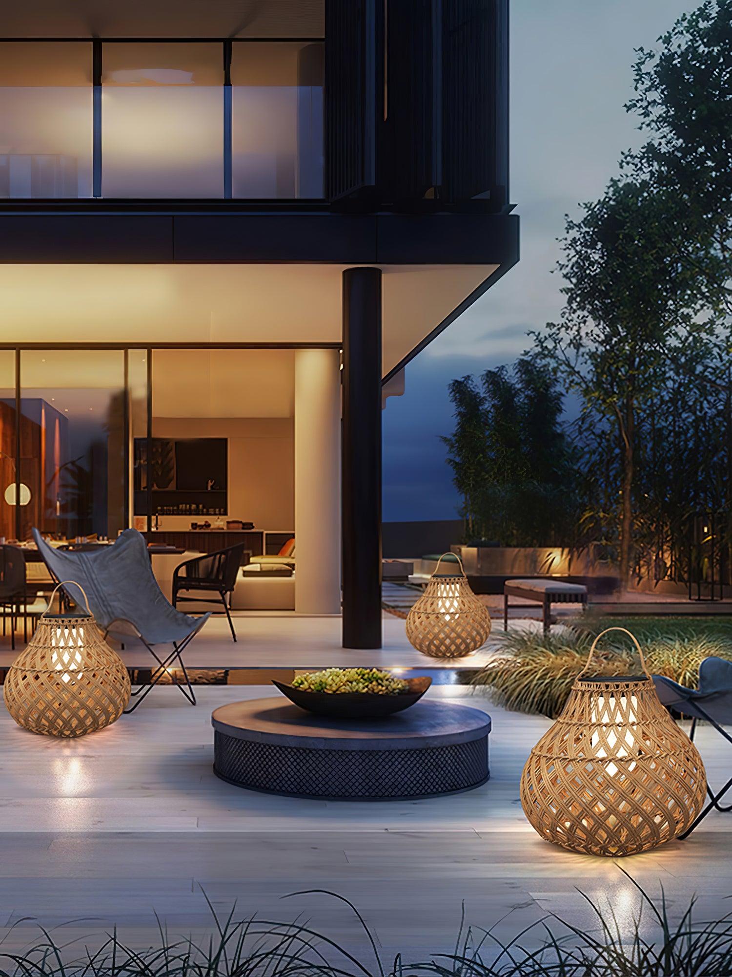 Woven Sphere Lantern Outdoor Lamp