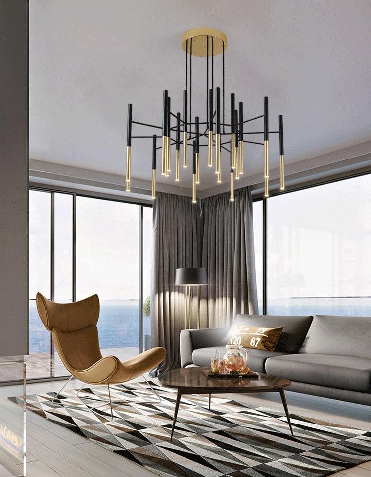 Metal Tubular Chandelier