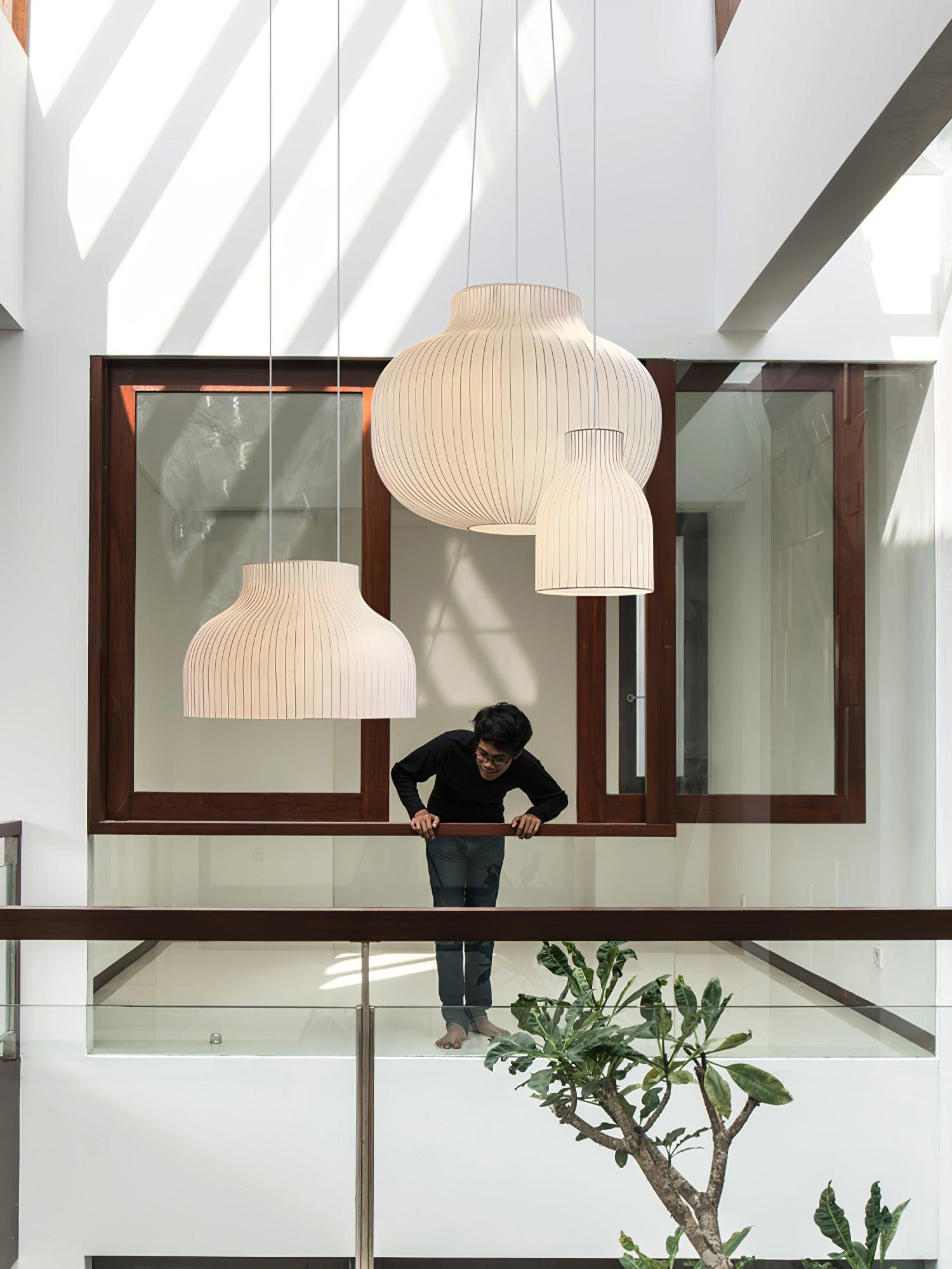 Serica Trio Silk Collection Pendant Lamp