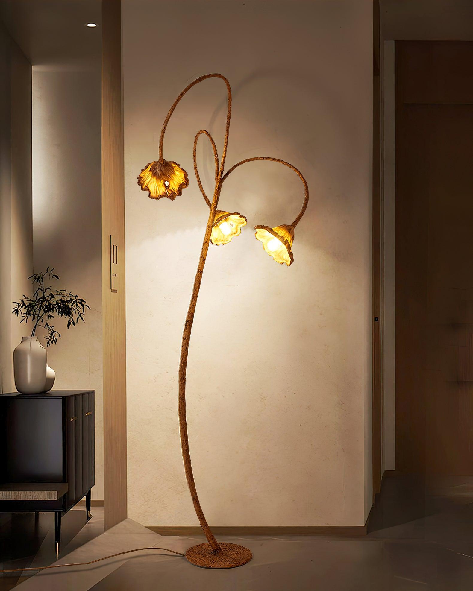 Artistic Lotus Leaf Floor Lamp