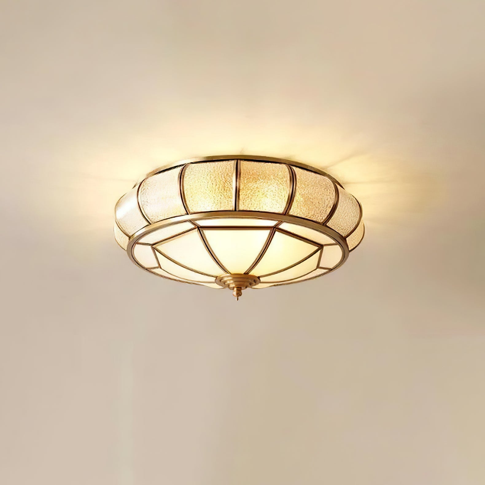 Round Textured Glass Ceiling Light