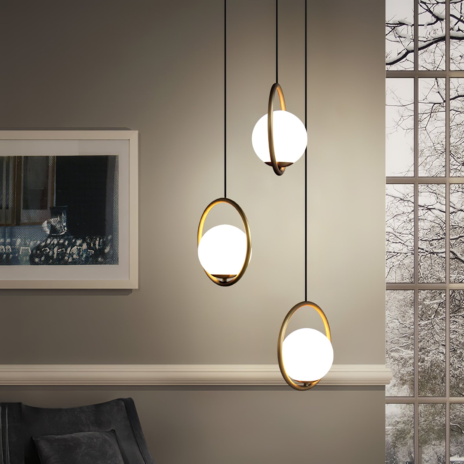 Mila Brass Pendant Swag Light