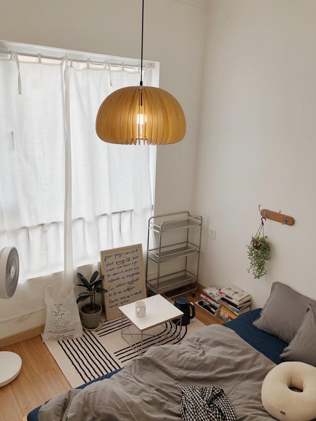 Wooden Pumpkin Pendant Lamp