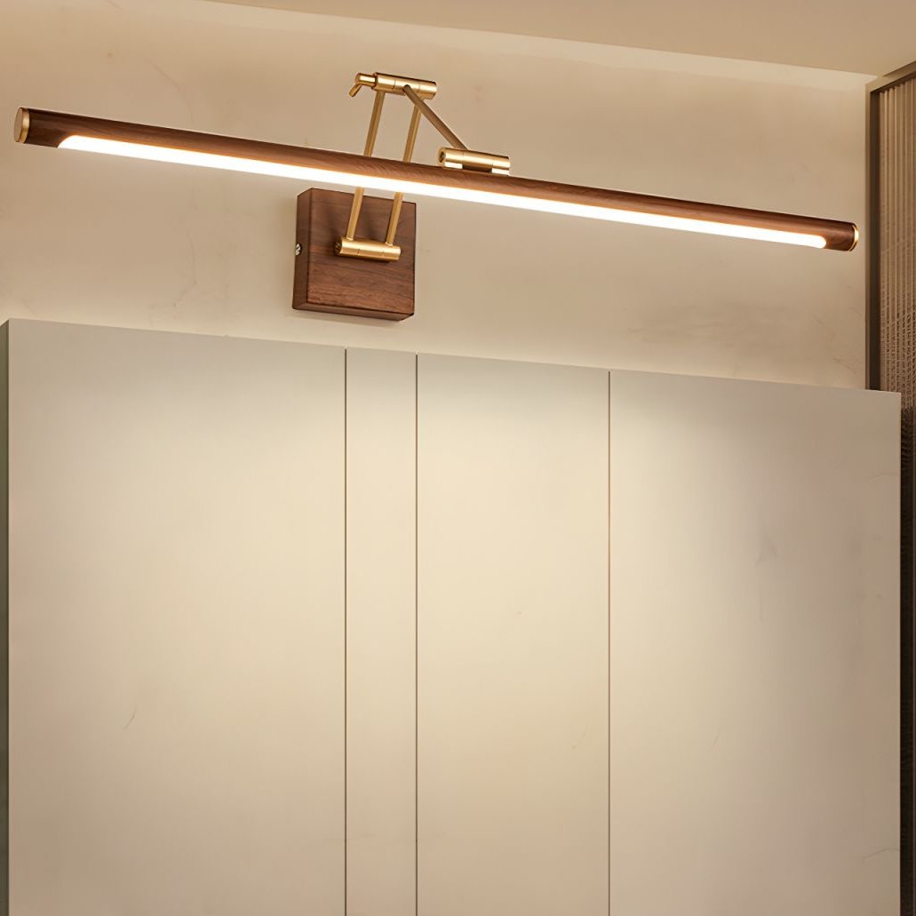 Walnut Color Linear Adjustable Wall Light