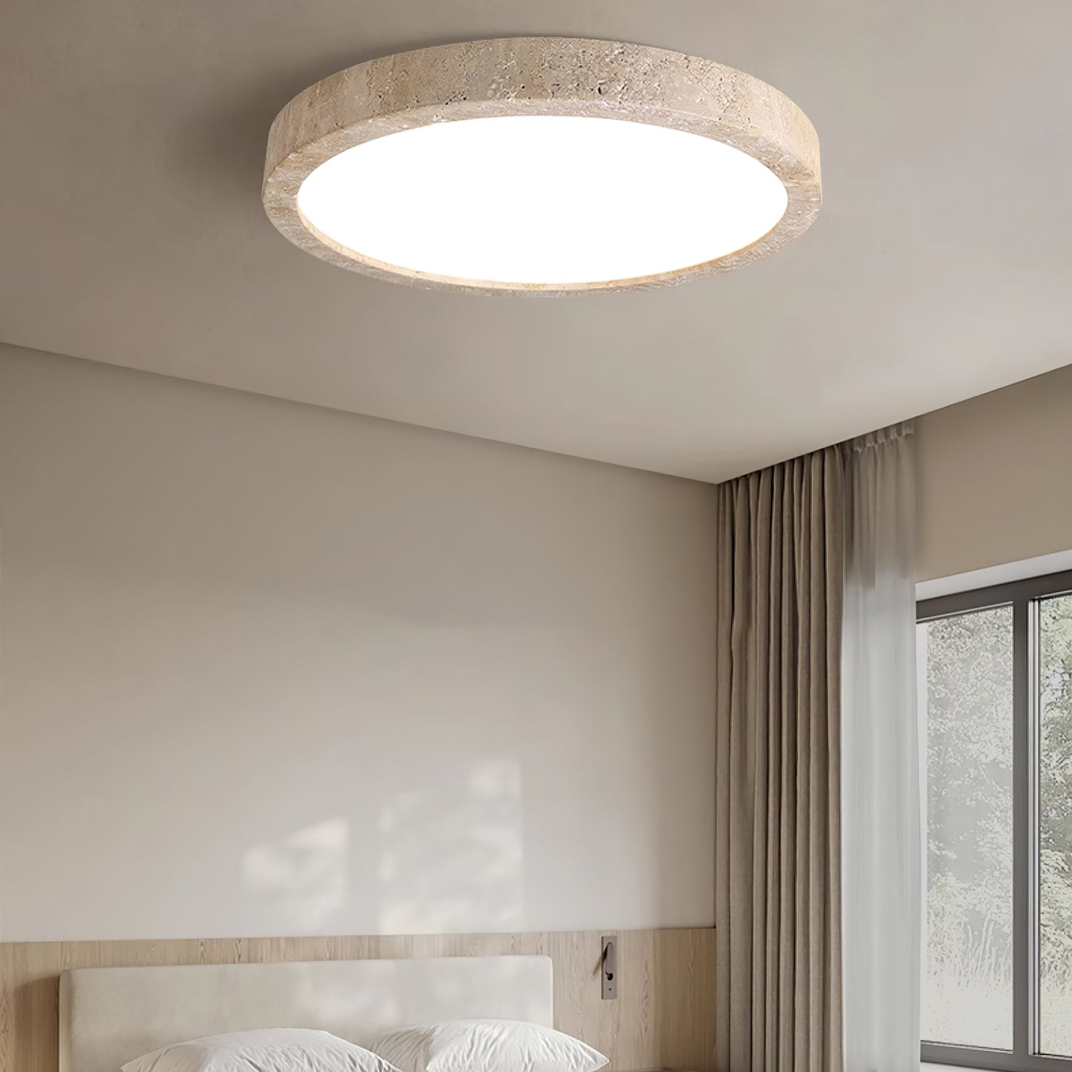 Horizon Travertine Ceiling Light