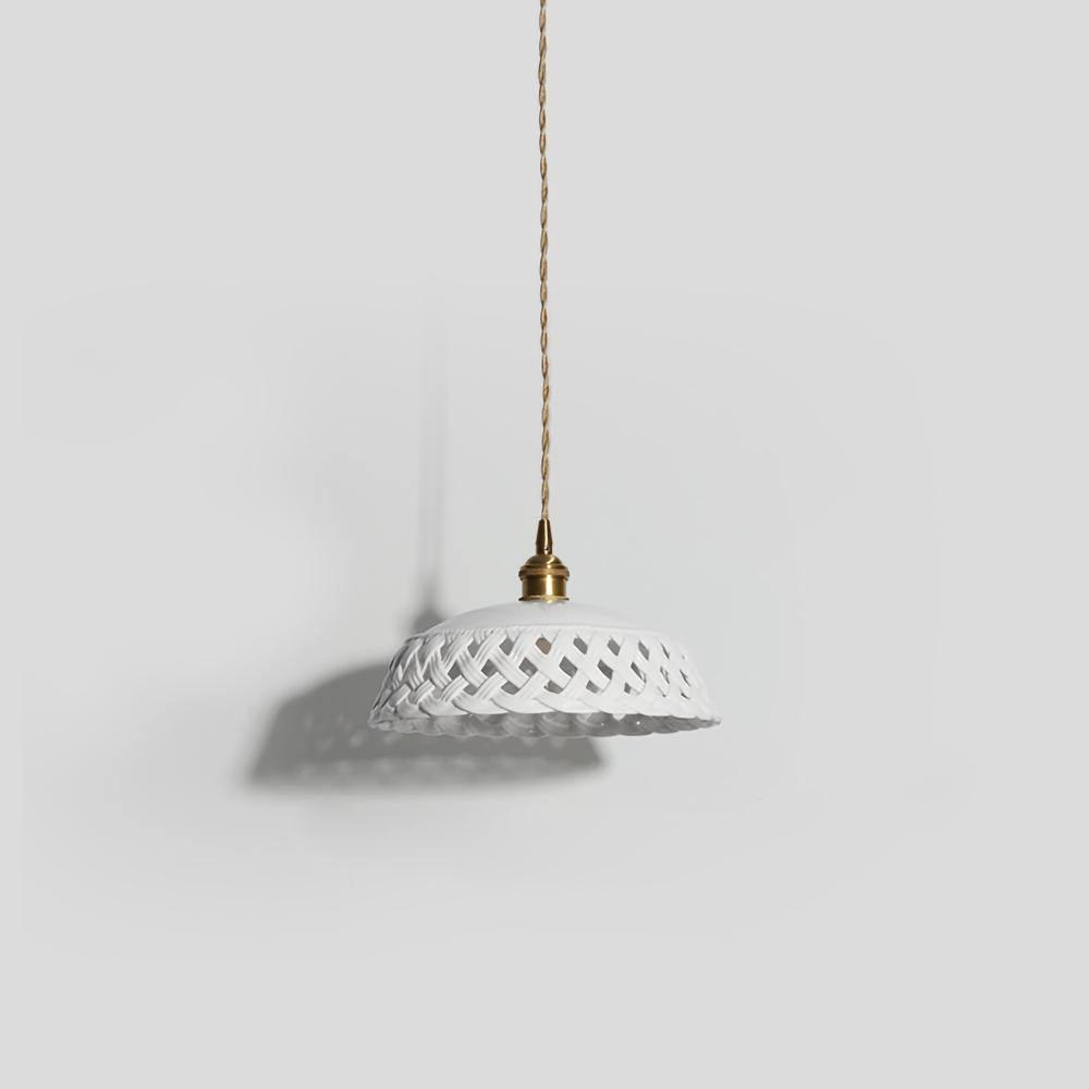 Openwork Ceramic Pendant Swag Light