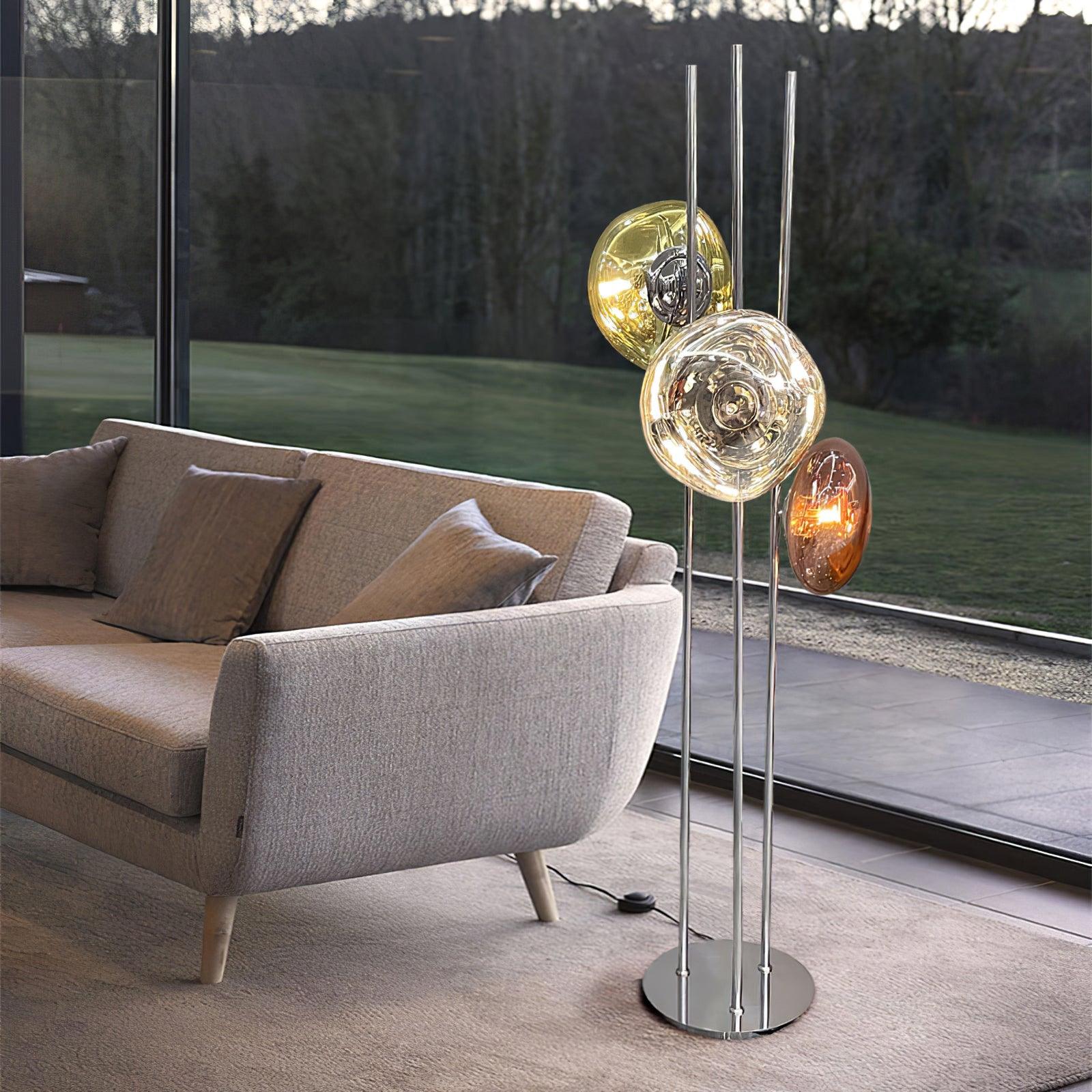 Three Lava Glass Floor Lamp