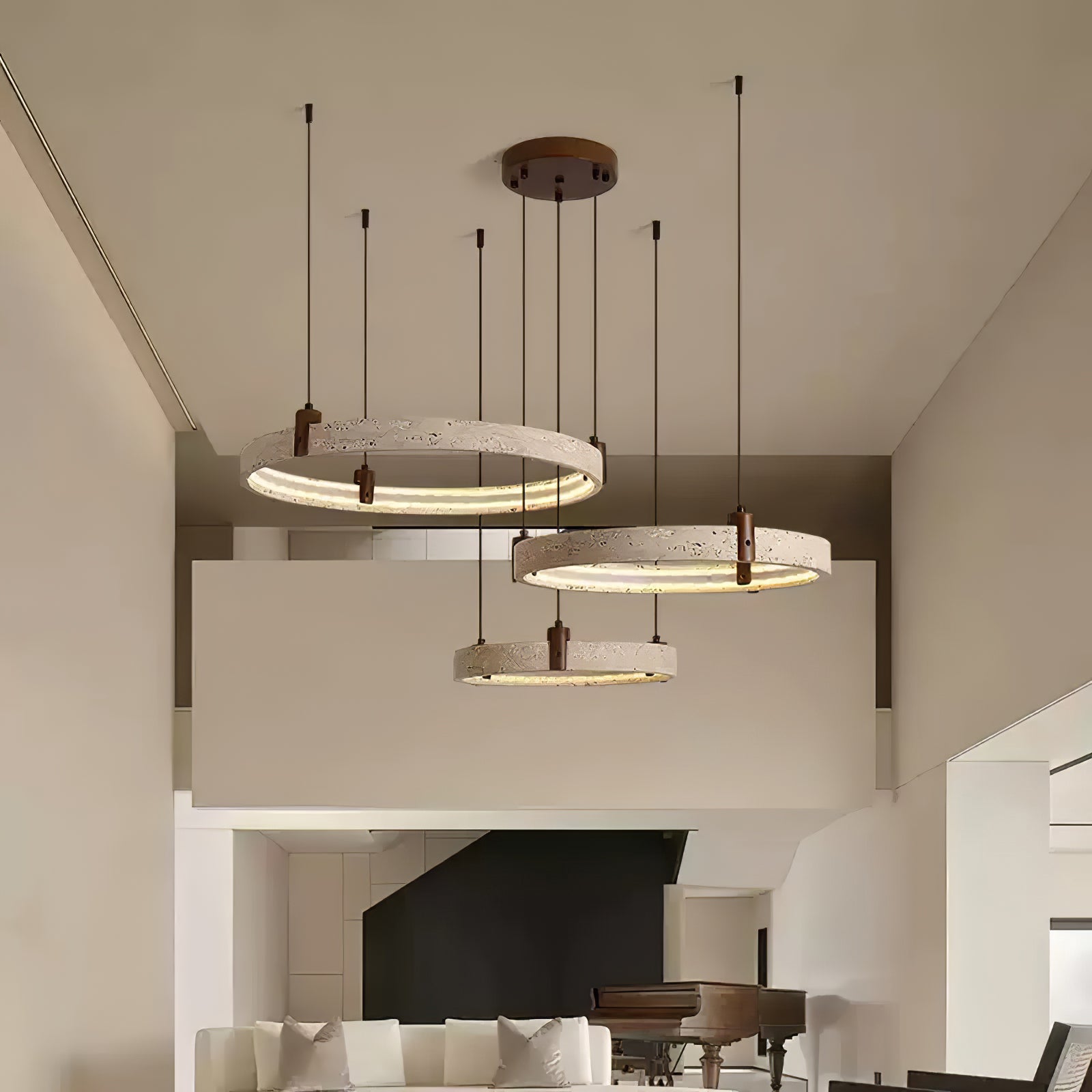 Celestial Orbit Travertine Chandelier