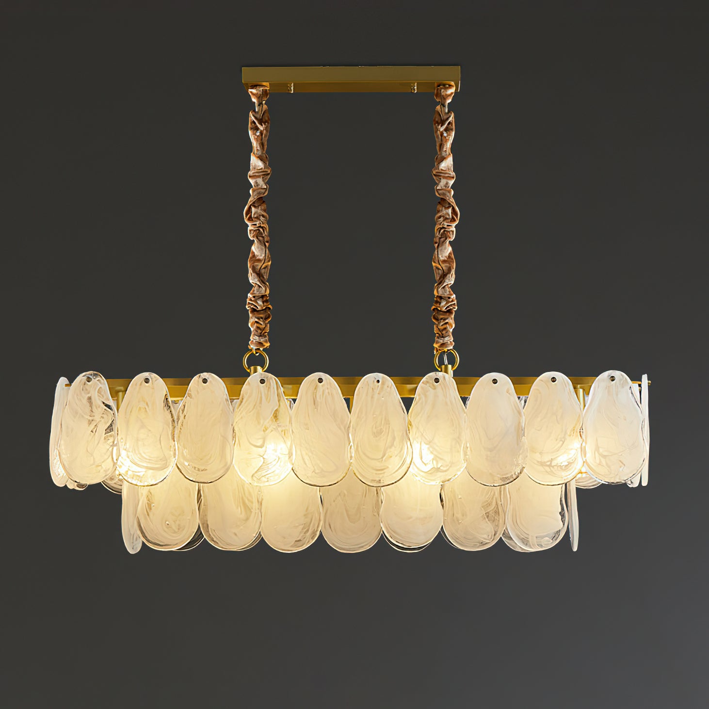 Round Cloud Glass Chandelier