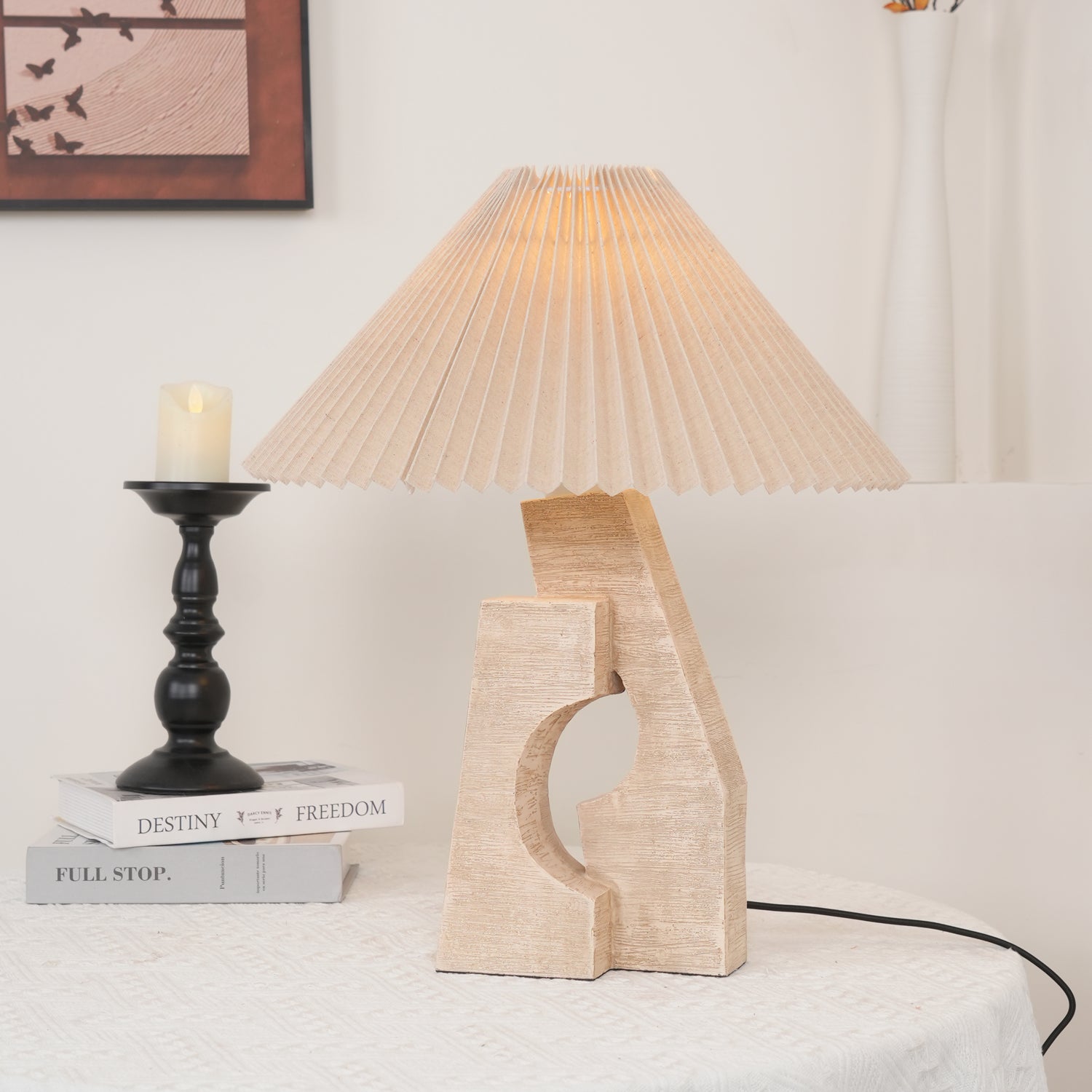 Stone Pillar Table Lamp