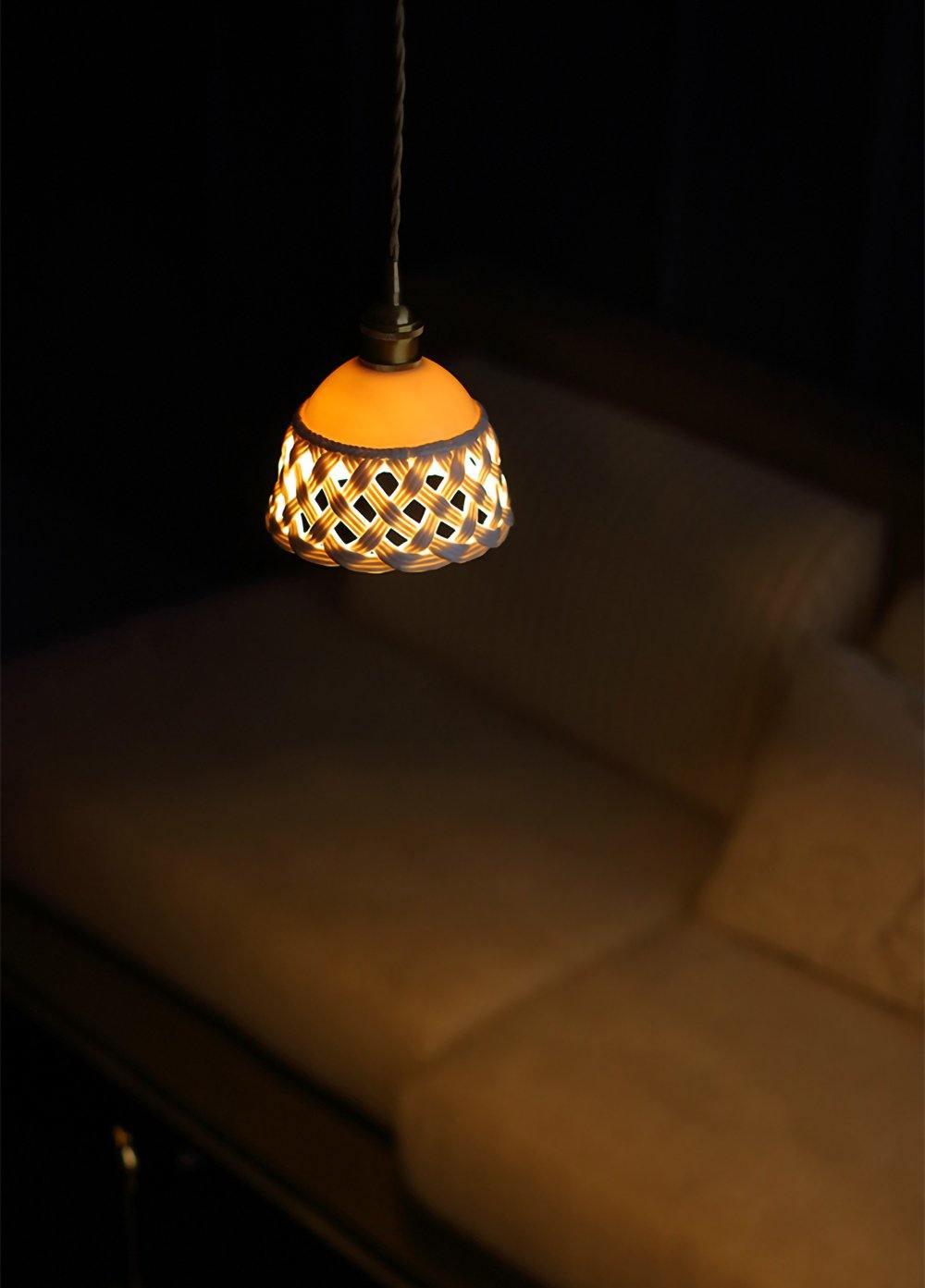 Openwork Ceramic Pendant Swag Light