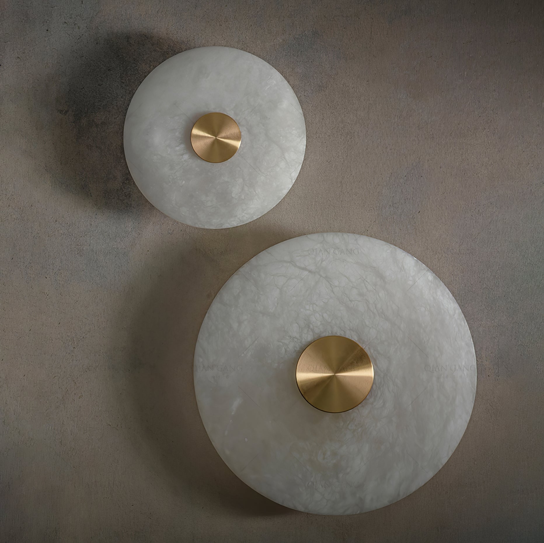 Disc Shaped Alabaster Wall Light