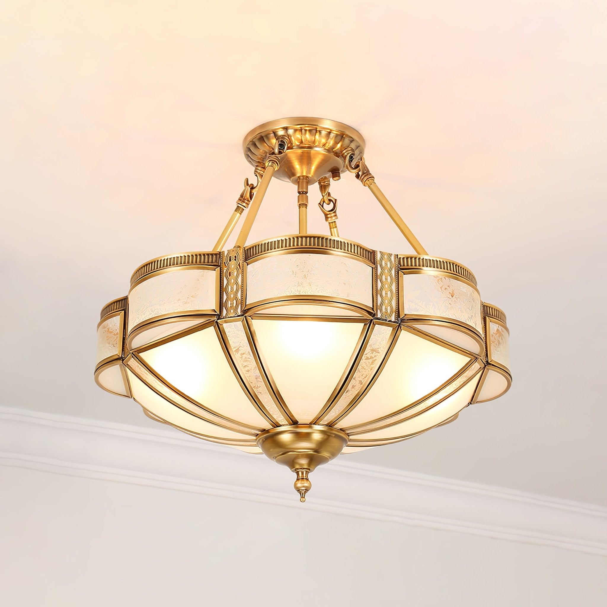 Floral Brass Ceiling Lamp