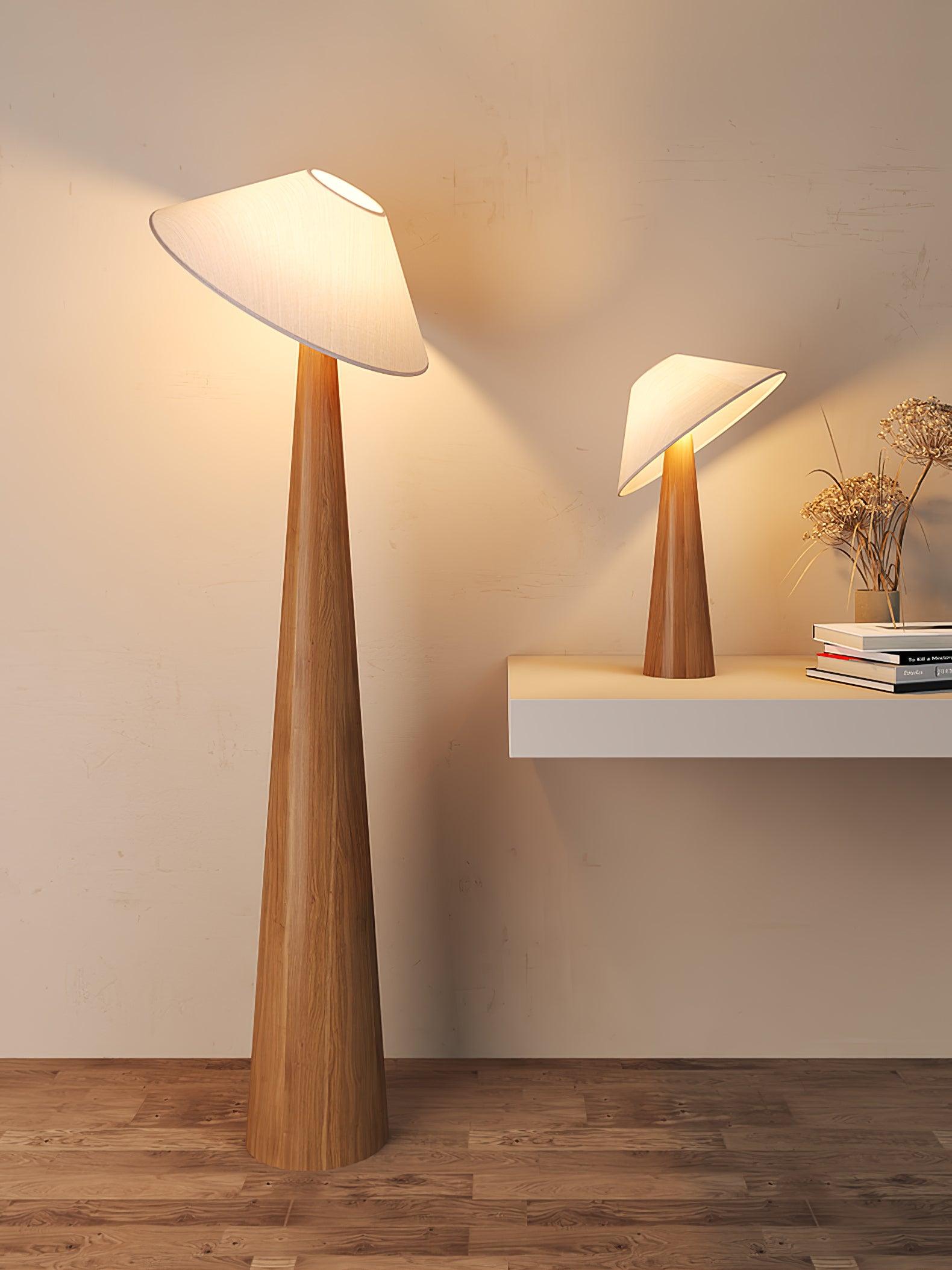 Tilt Hat Wooden Table Lamp