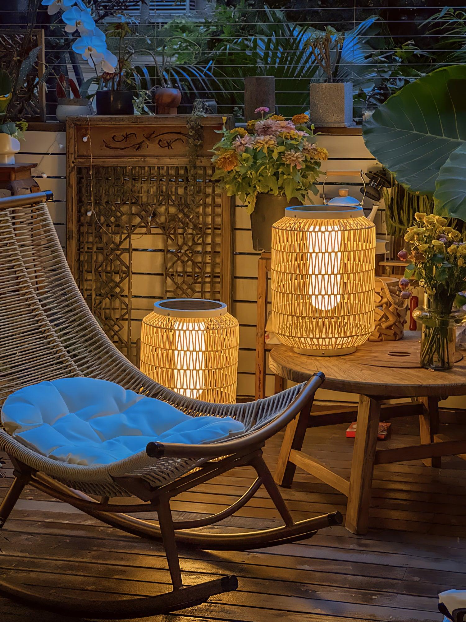 Woven Rattan Outdoor Lamp