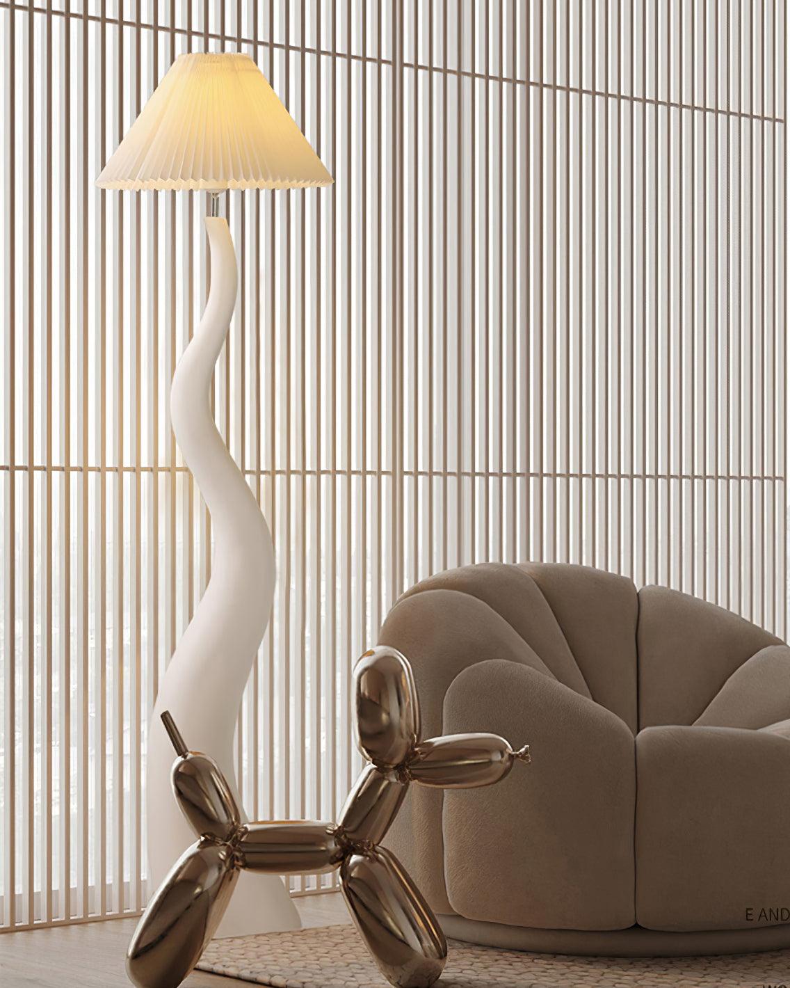 Twisted Pleated Floor Lamp