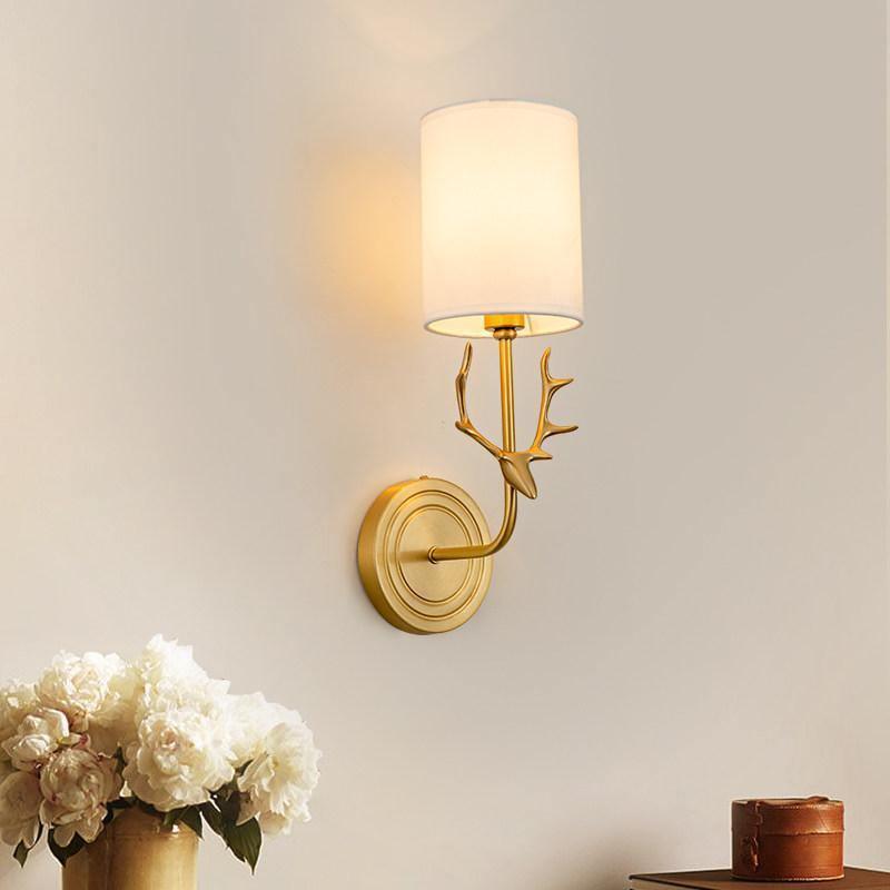 Brass Deer Head Wall Light