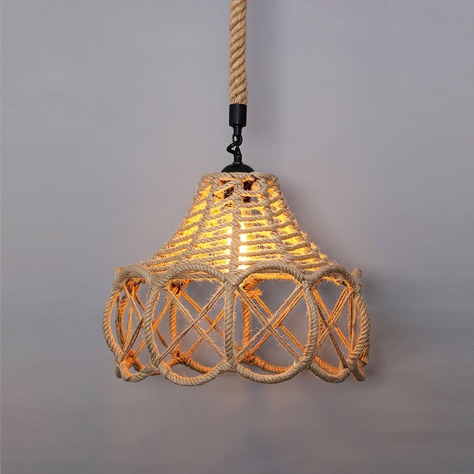 Retro Hemp Rope Interesting Pendant Light