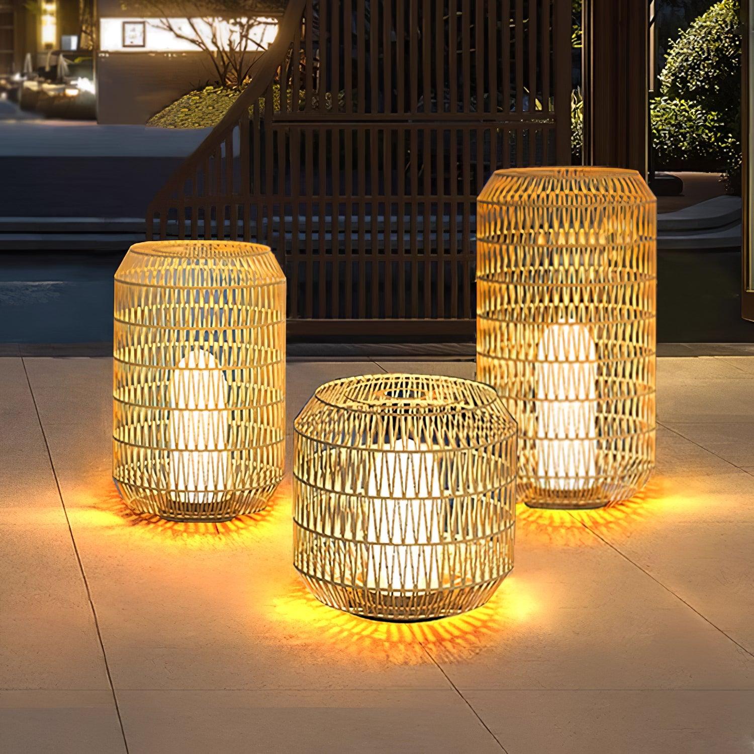 Woven Rattan Outdoor Lamp