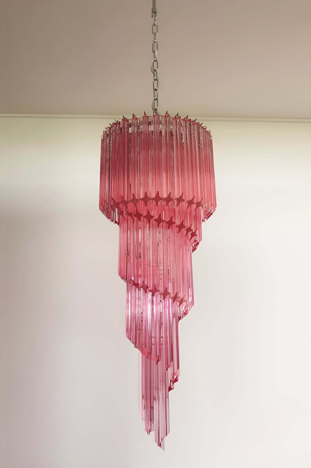 Murano Spiral Prism Glass Chandelier