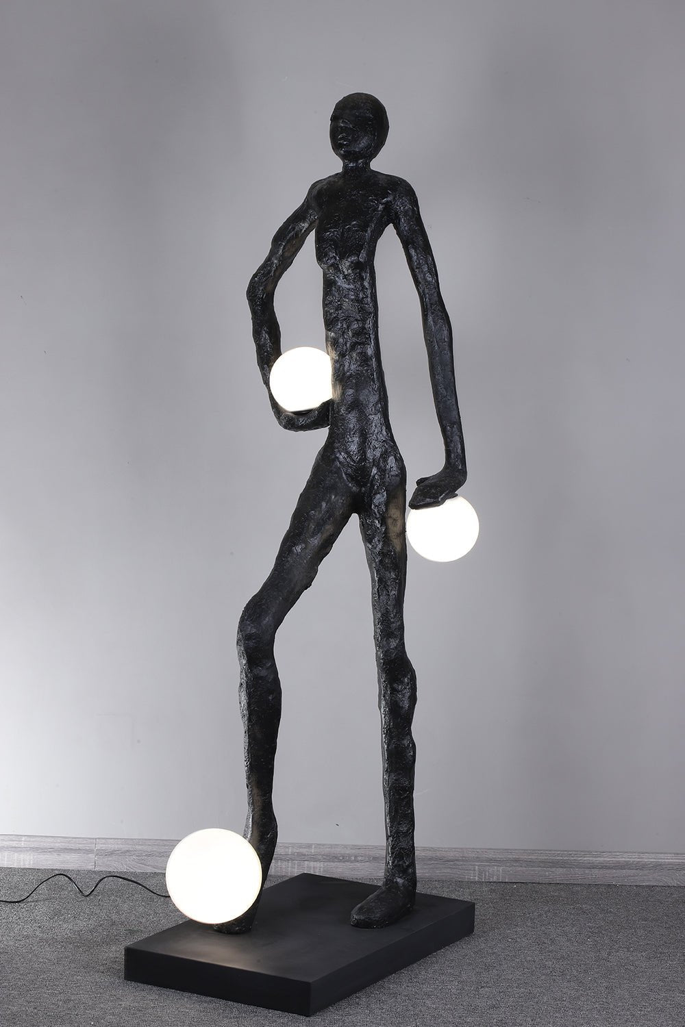 Kicking Ball Sculpture Character Floor Lamp