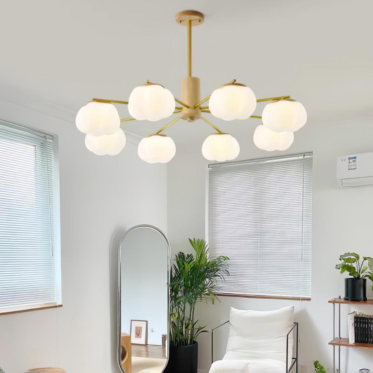 Wooden Cotton Balls Chandelier