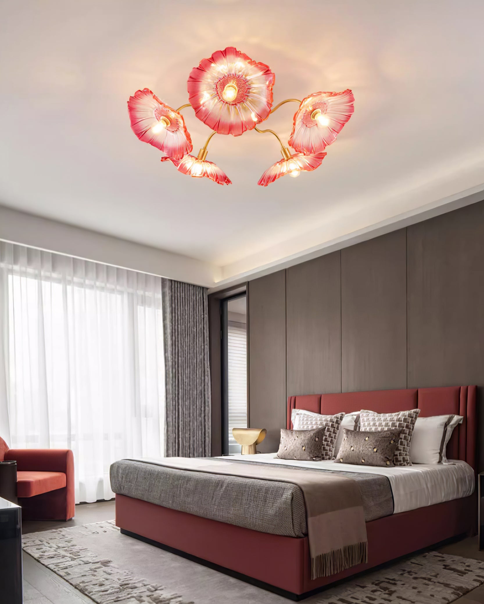 Lotus Leaf Glass Ceiling Lamp