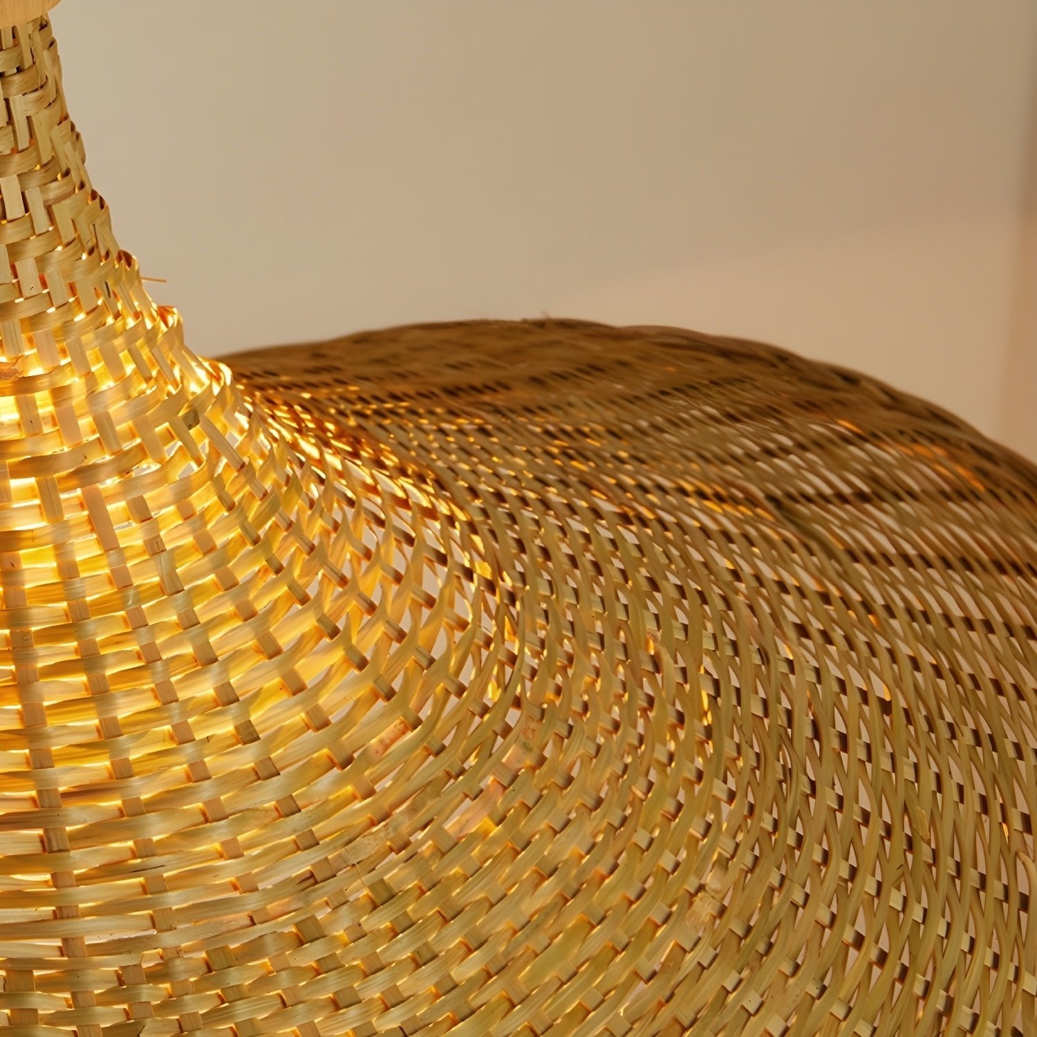 Rattan Weave Hat Pendant Light