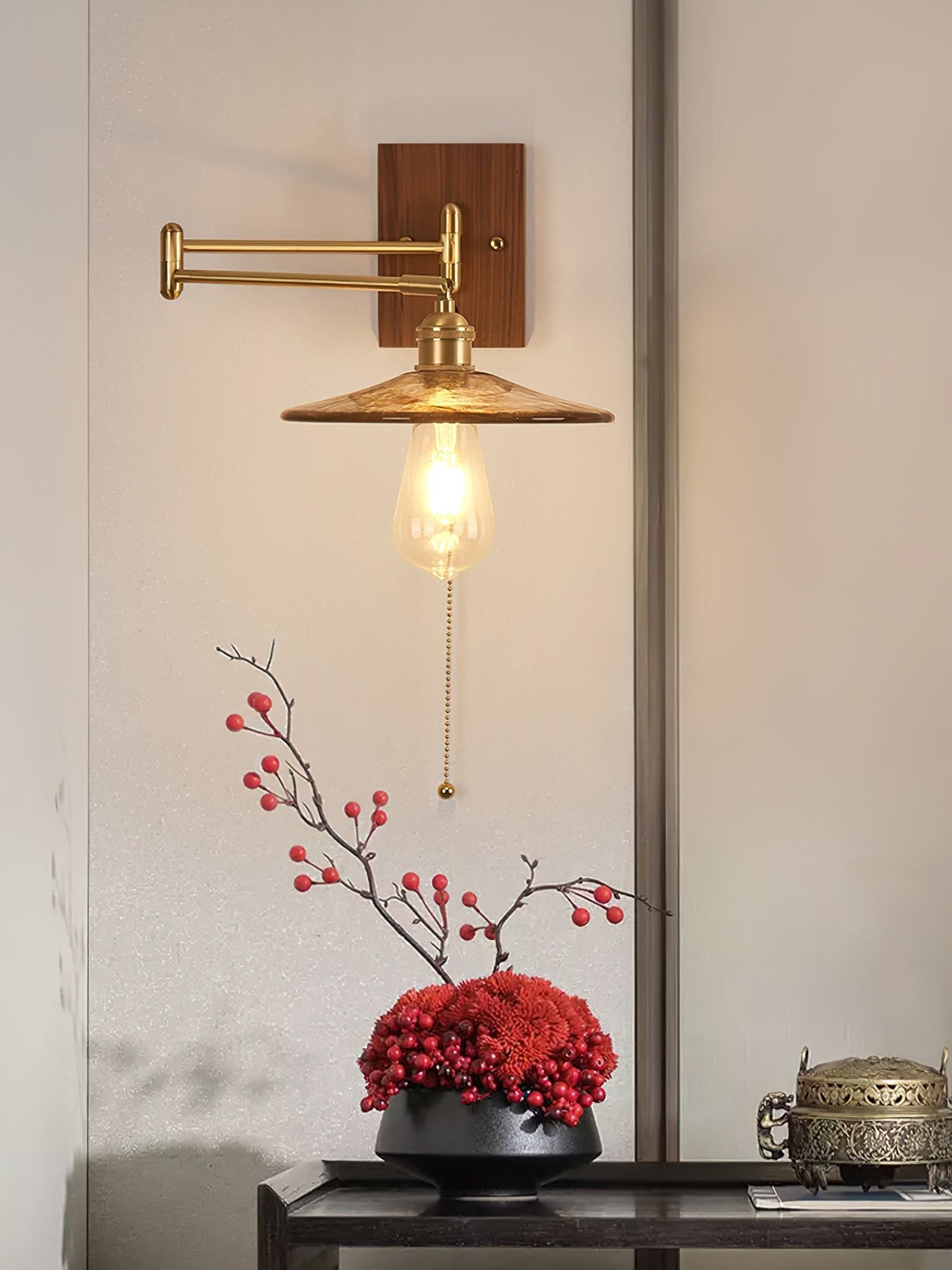 Heritage Walnut Wall Lamp