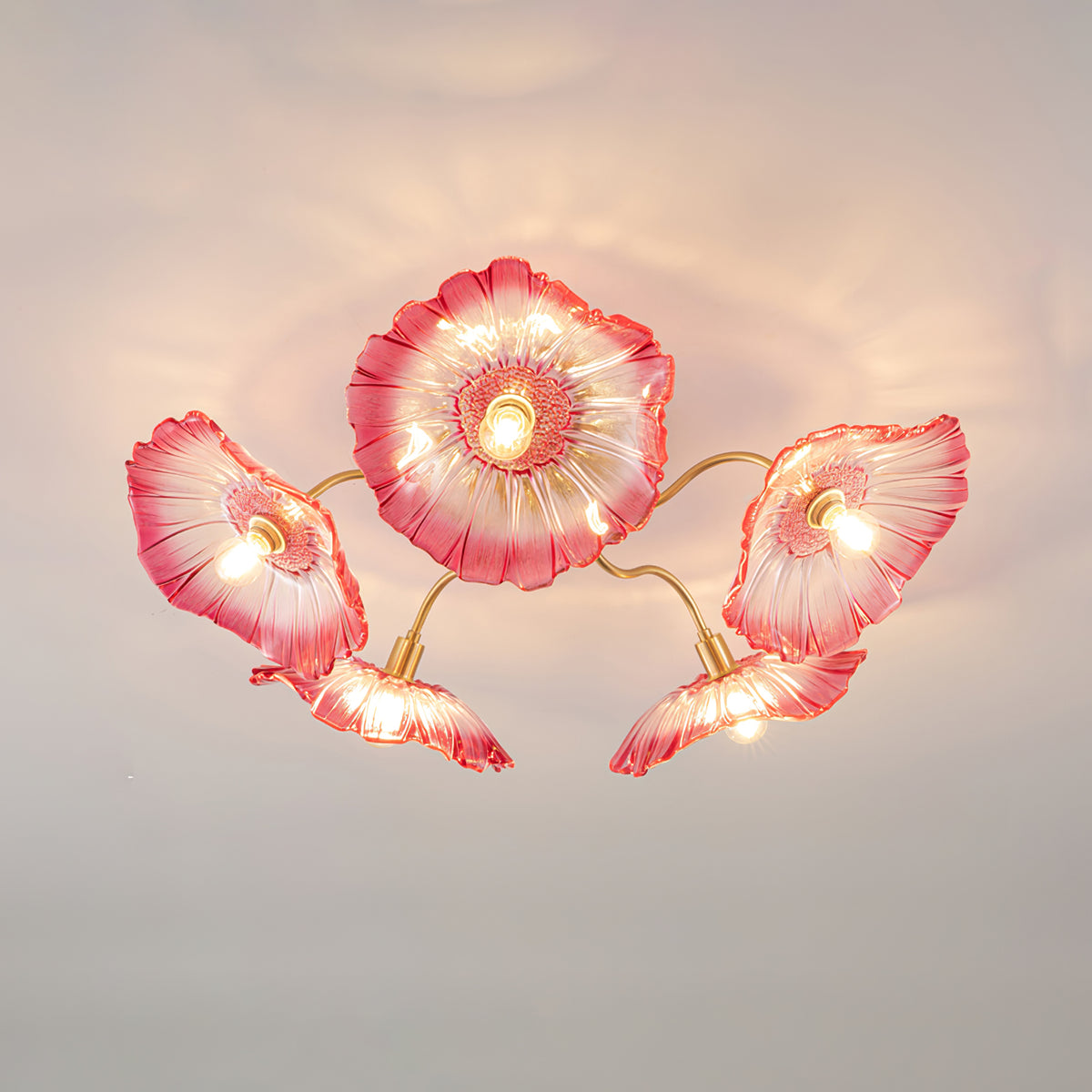 Lotus Leaf Glass Ceiling Lamp