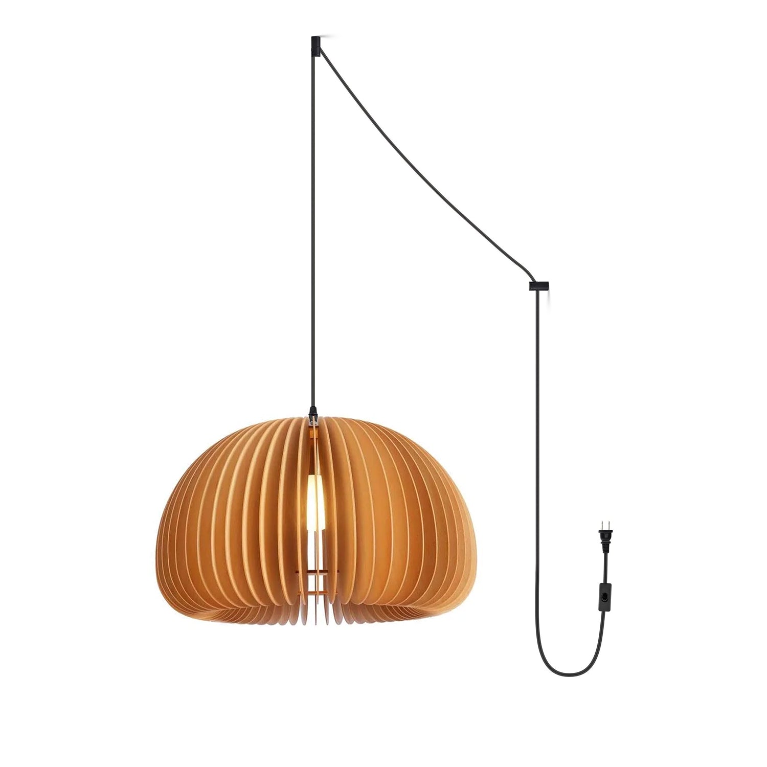 Wooden Pumpkin Swag Lights