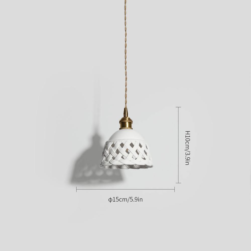 Openwork Ceramic Pendant Swag Light