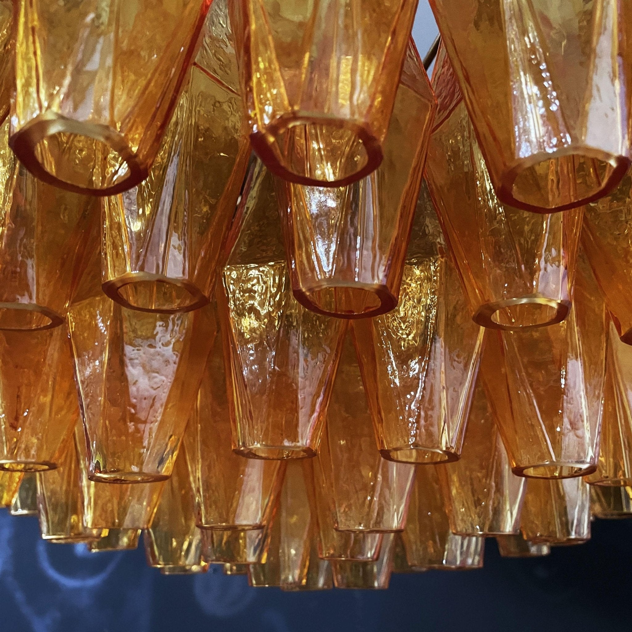 Murano Rhombus Amber Glass Chandelier