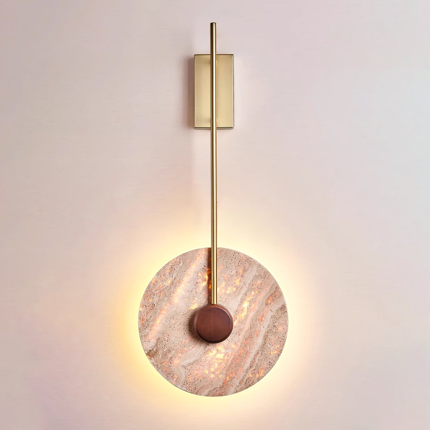 Travertine Disc Wall Lamp