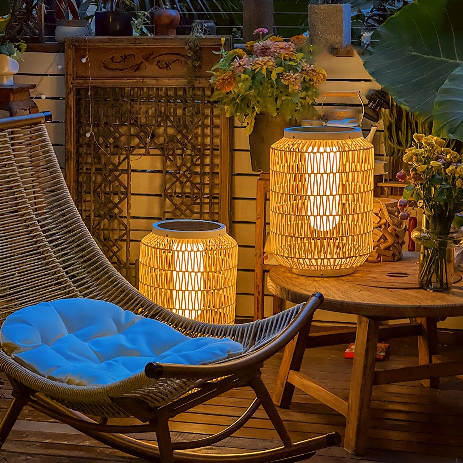 Woven Rattan Outdoor Lamp