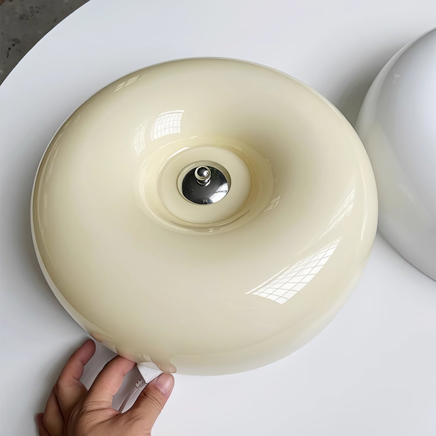 Cream Pudding Ceiling Lamp