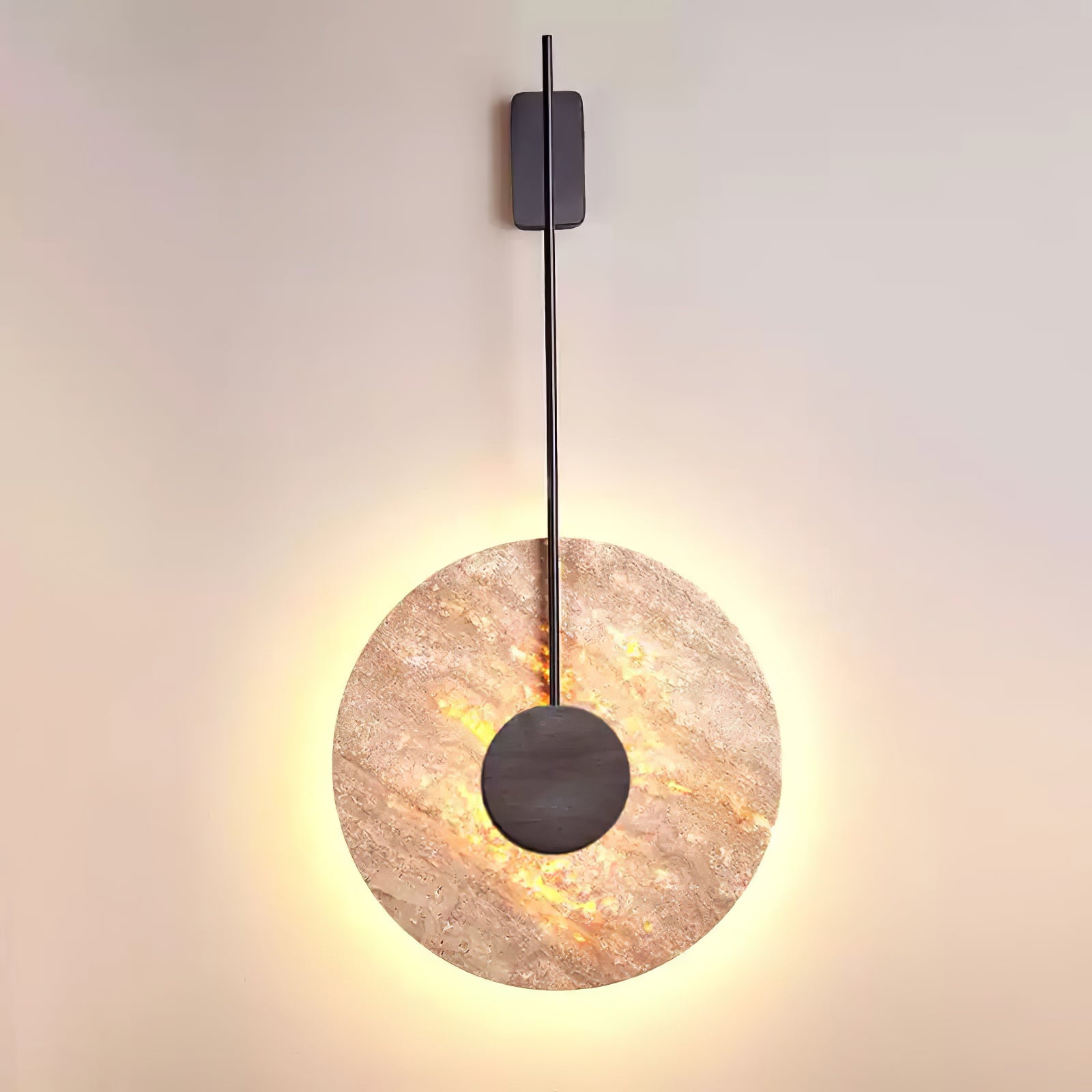 Travertine Disc Wall Lamp