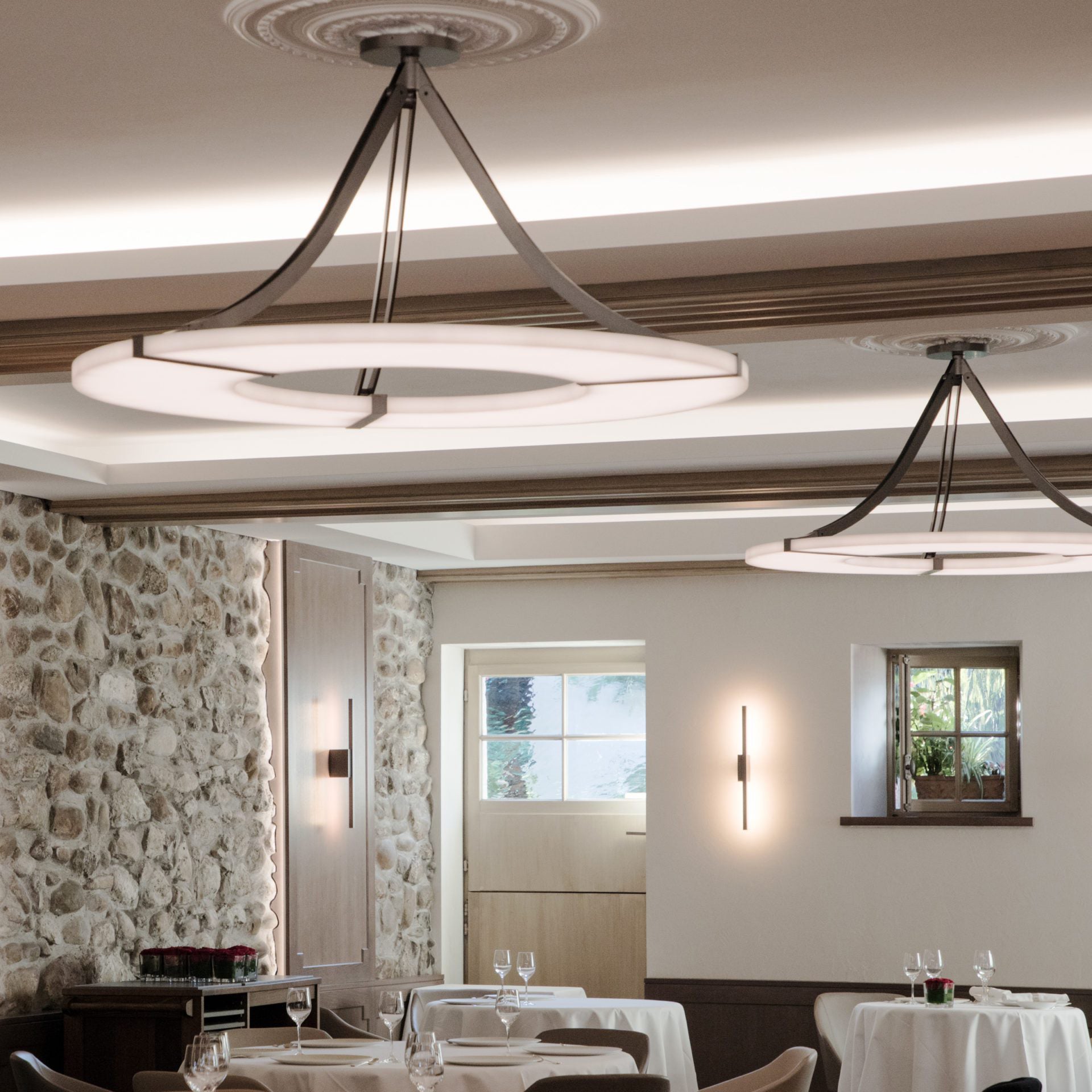 Alabaster Halo Pendant Light