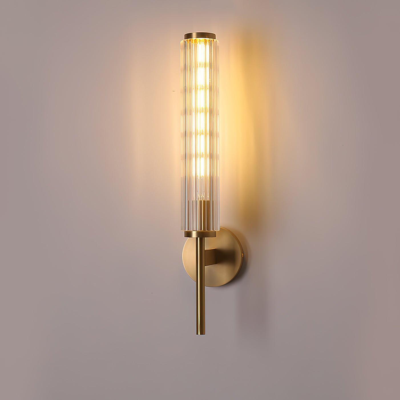 Glass Linear Brass Wall Light