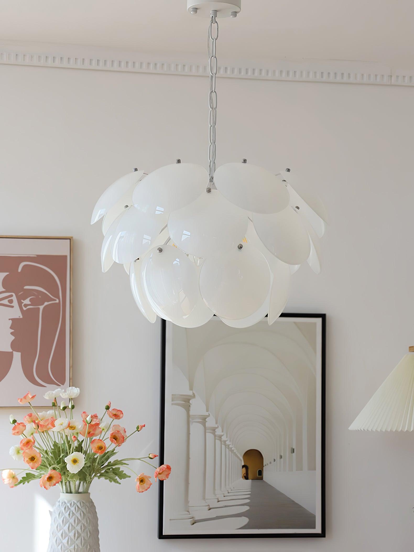 Luminous Petal Glass Chandelier