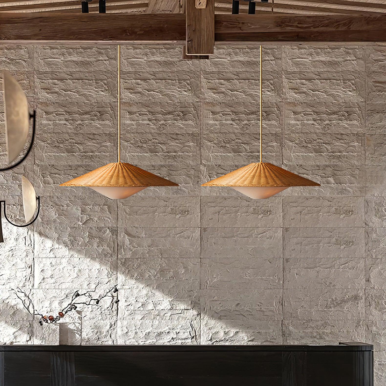 Rattan Hat Pendant Light