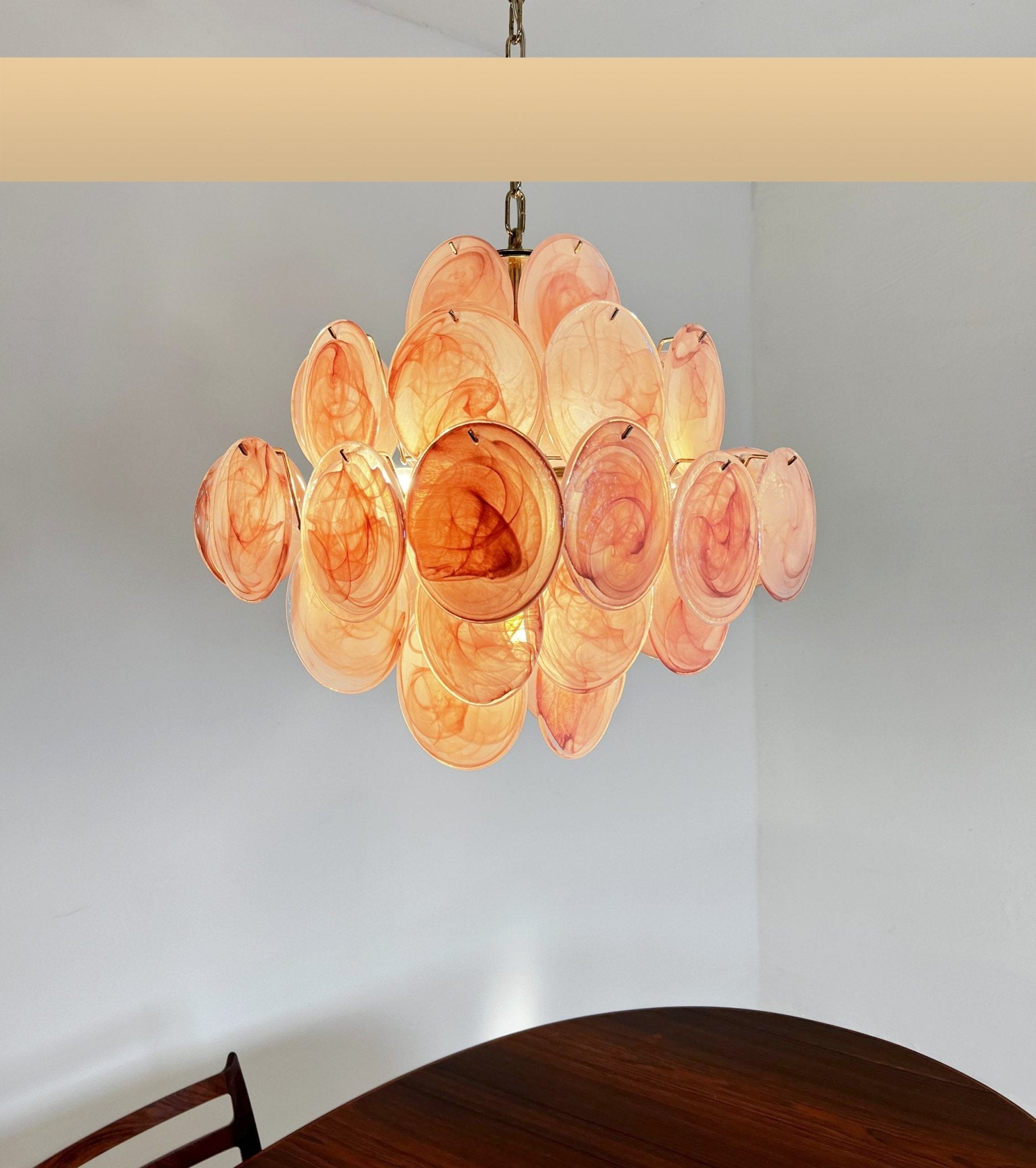 Murano Pink Disks Chandelier