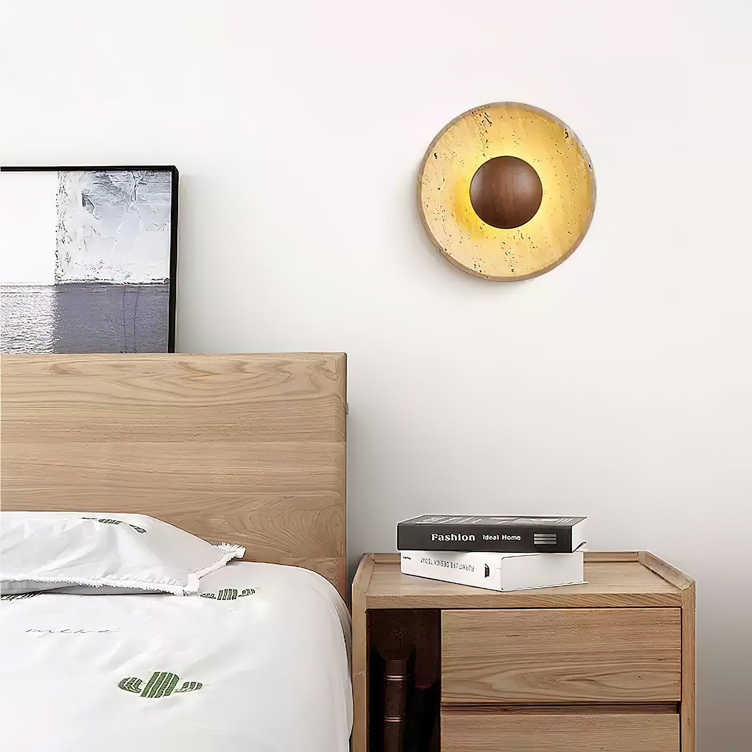 Halo Travertine Wall Light