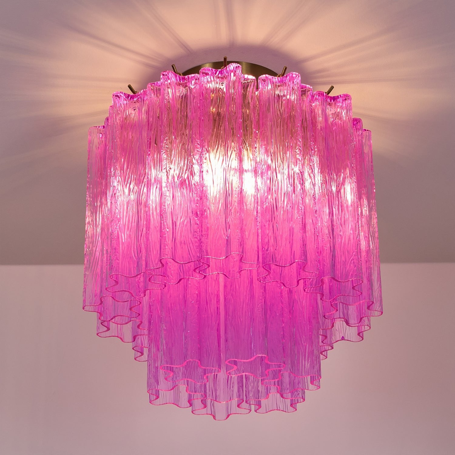 Fiora Rose Red Glass Ceiling Lamp