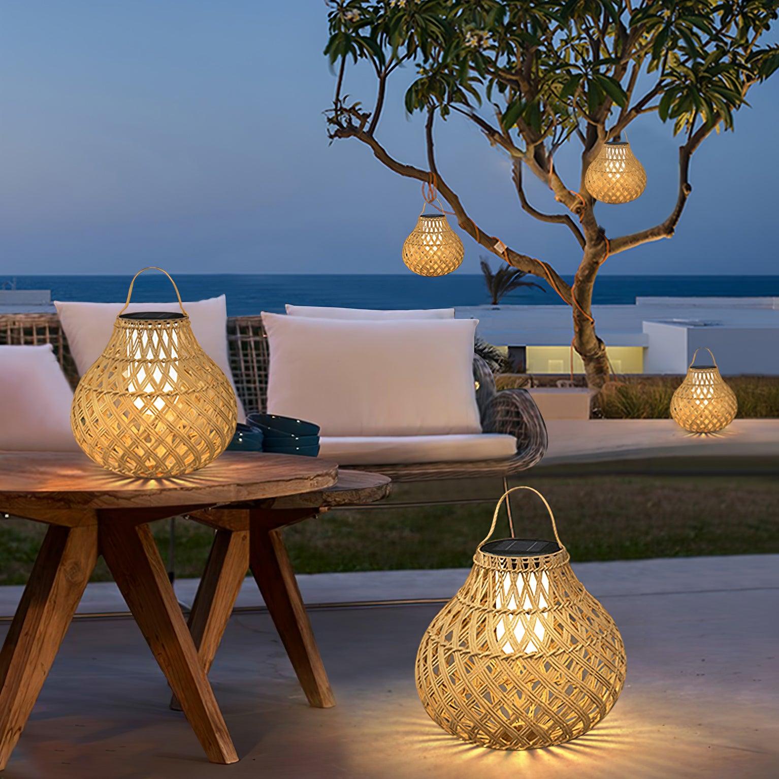 Woven Sphere Lantern Outdoor Lamp