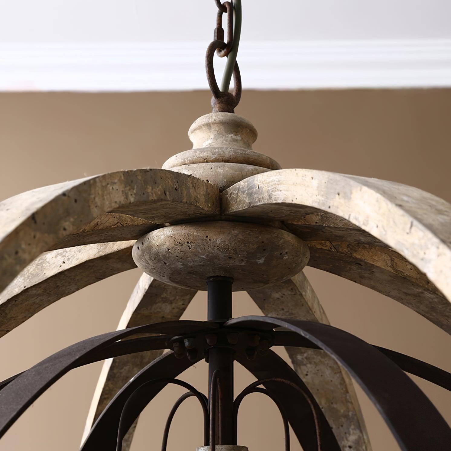 Retro Globe Weathered Chandelier