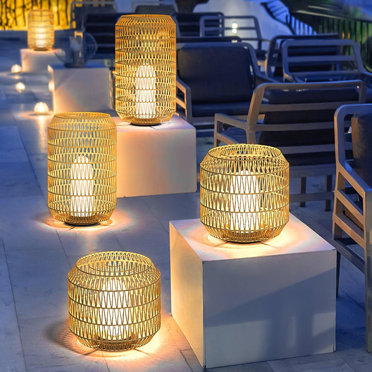 Woven Rattan Outdoor Lamp