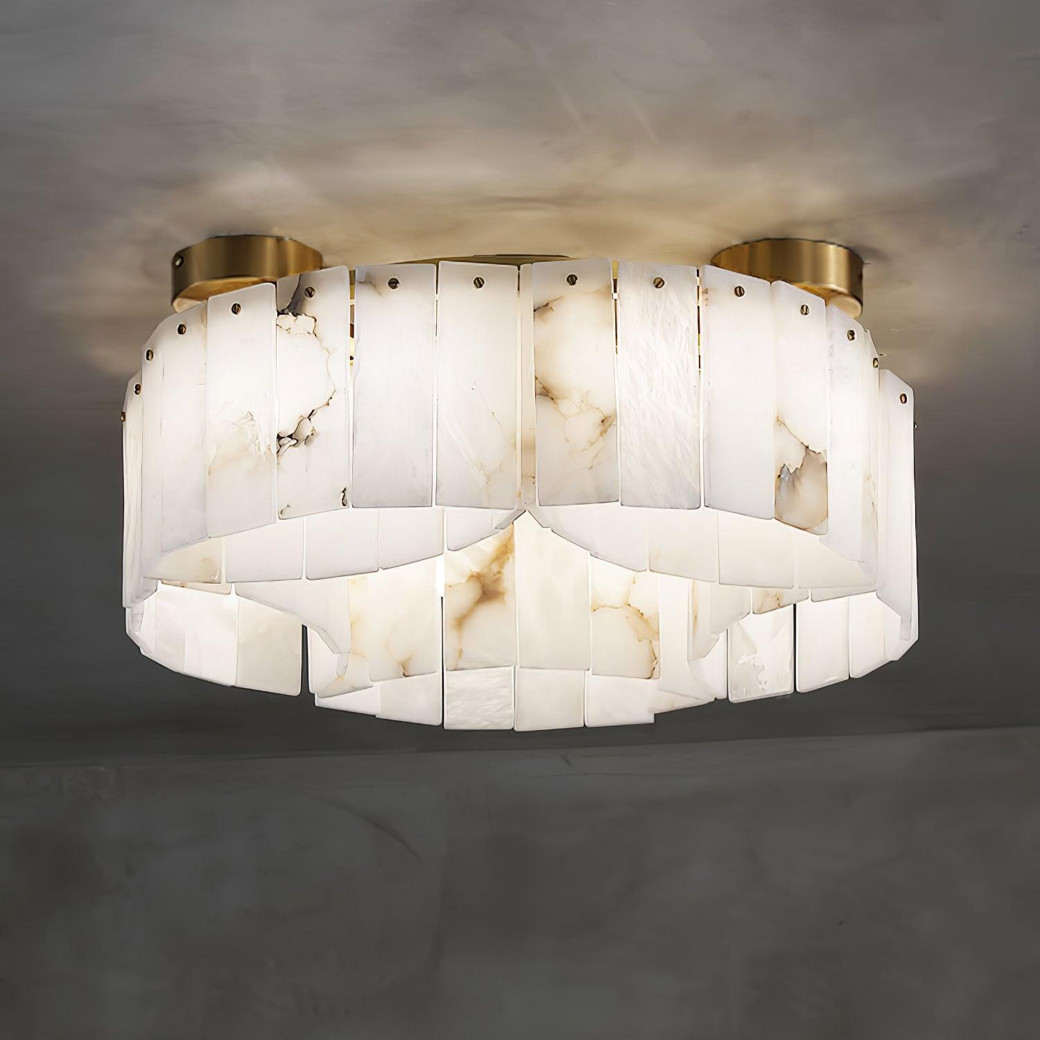 Luxe Alabaster Brass Ceiling Lamp