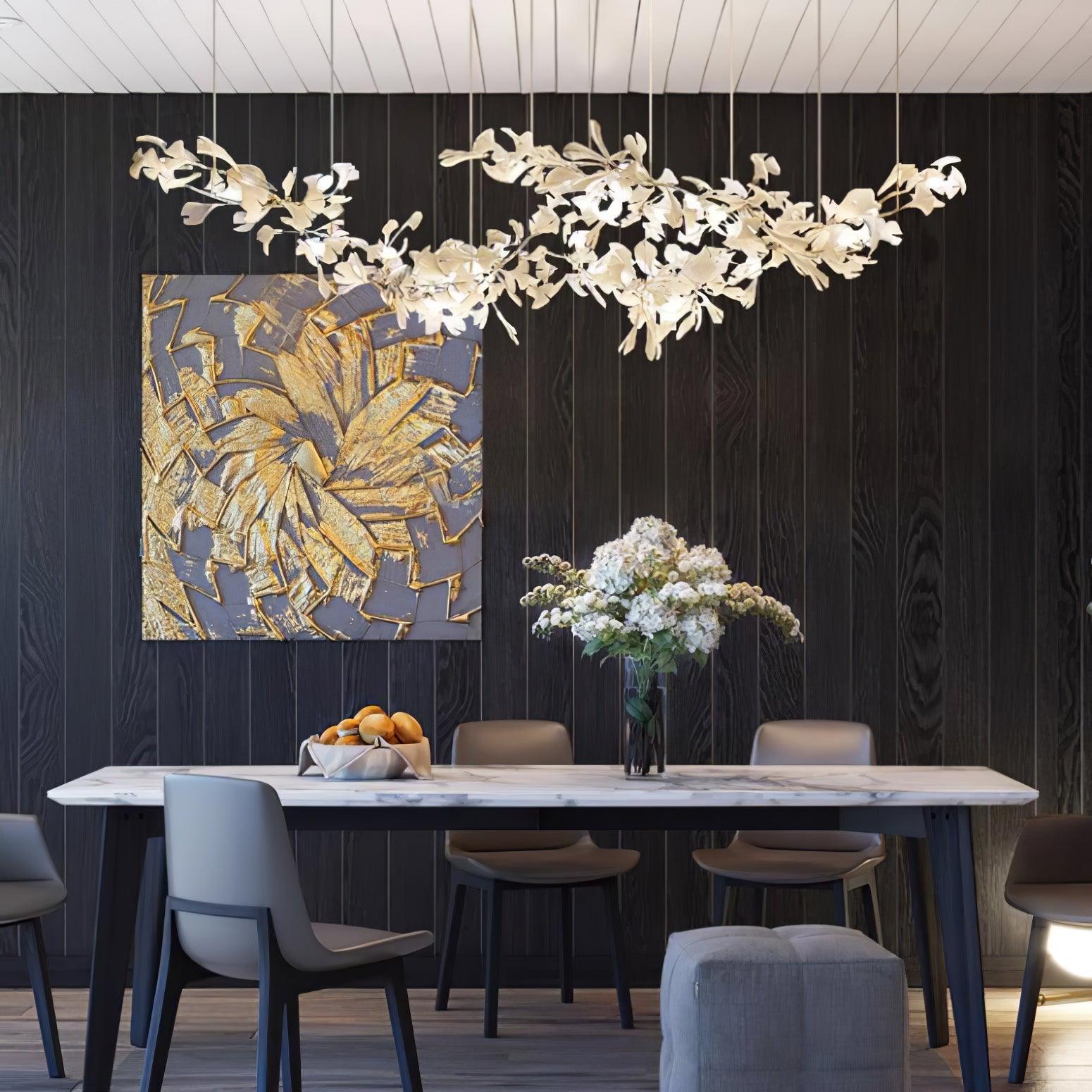 Double Layer Combination Gingko Chandelier